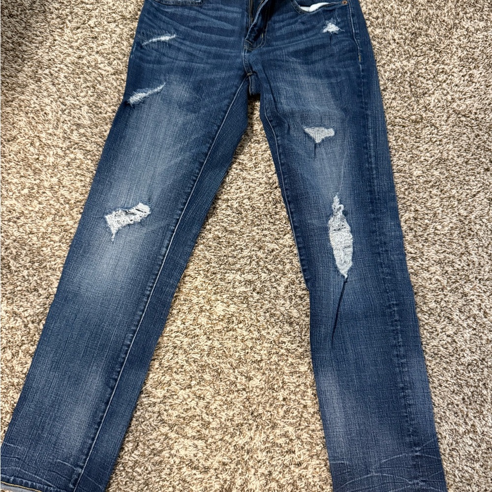 American Eagle Outfitters Dark Blue Distressed Jeans